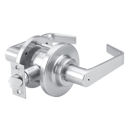 DORMA Grade 2 Cylindrical Lock, 40-Privacy/Bedroom/Bath, LR-Lever, E-Stepped Rose, Satin Chrome, 2-3/4 CL740-LRE-626